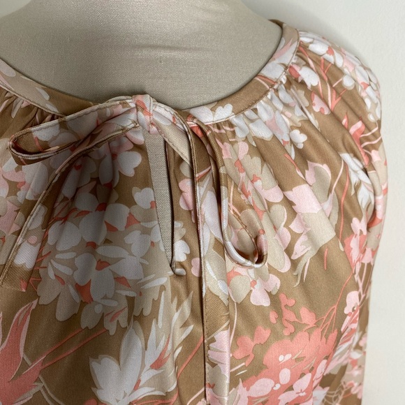 Vintage Floral Pleated Dress w/ Necktie - Picture 7 of 9